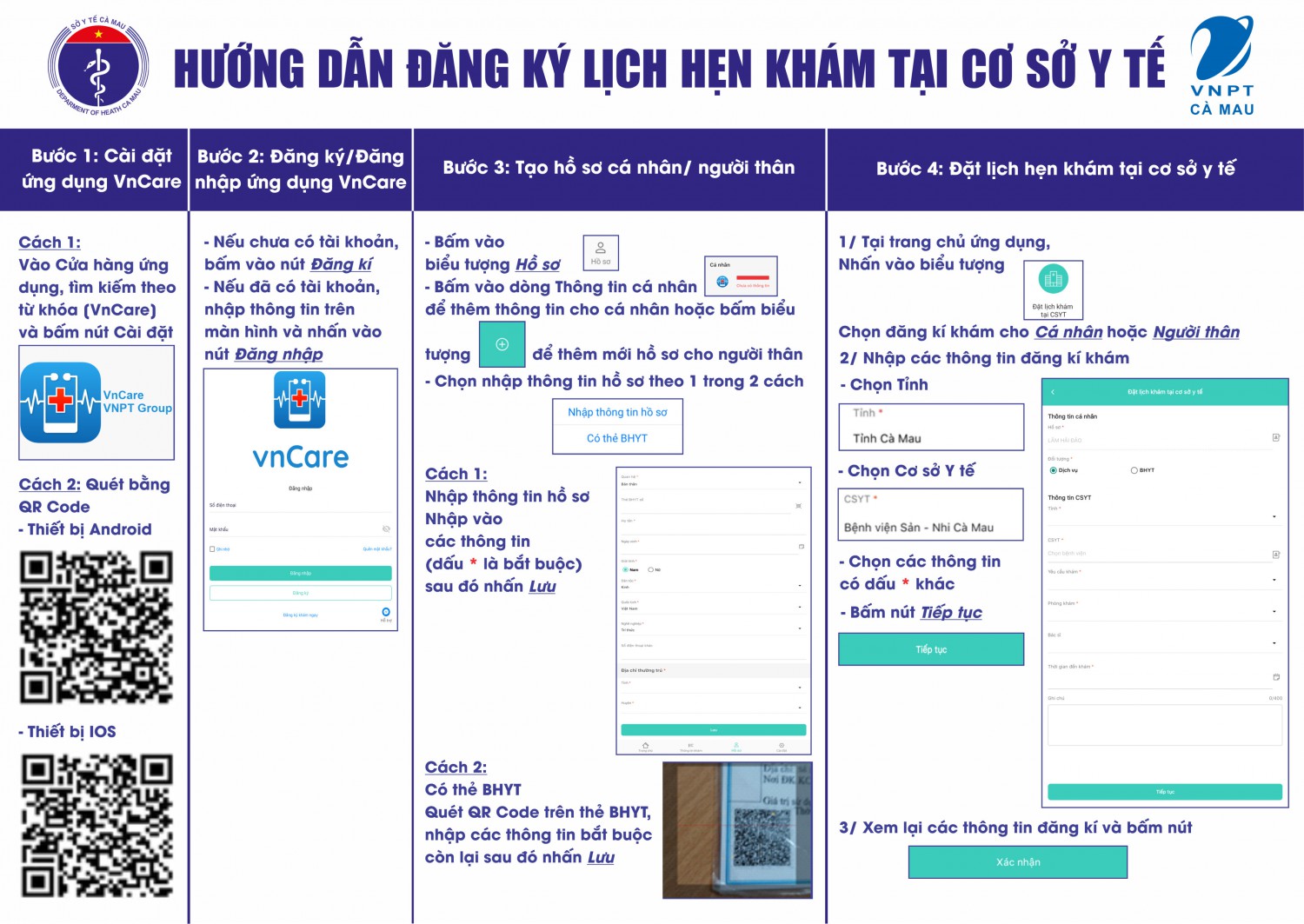 Đặt lịch tư vấn khám bệnh từ xa và tại cơ sở qua VnCare